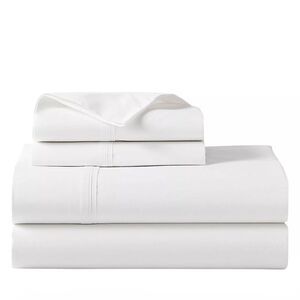 Ralph Lauren Home Organic 464 Thread Count Percale Queen Flat Sheet Tuxedo White